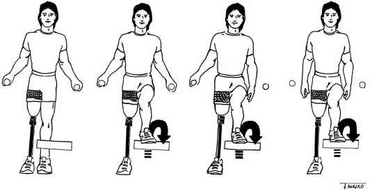 Fig 23-10. Stool-stepping exercise. | O&P Digital Resource Library